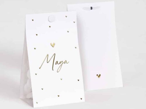 Contenant à dragées Petits coeur Or personnalisé