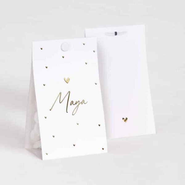 Contenant à dragées Petits coeur Or personnalisé