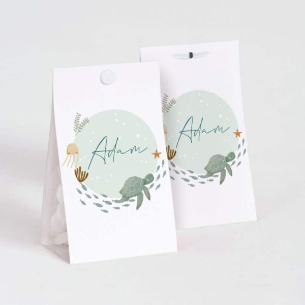 Contenant à dragées Tortue sous l'océan