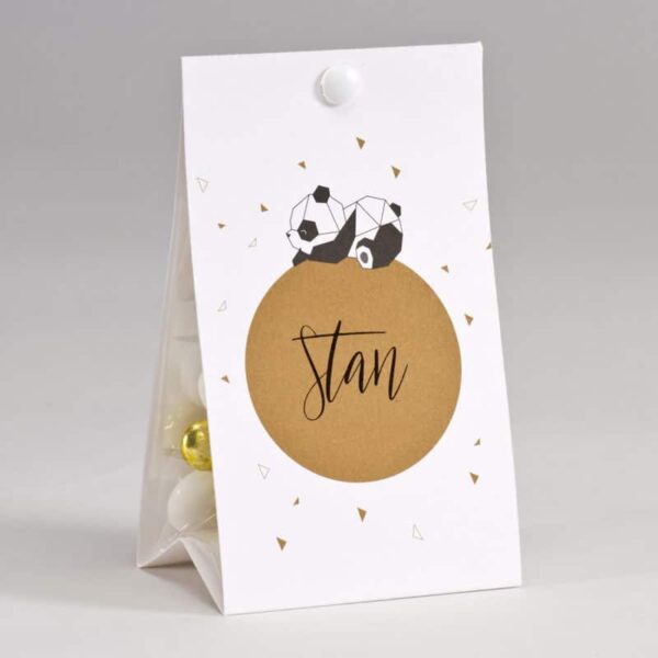 Boite à dragées Blanc Panda - Personnalisable