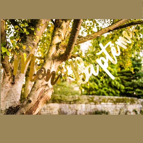 Guirlande mon bapteme or