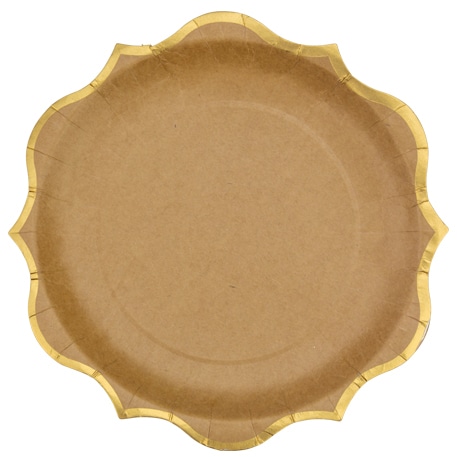 assiette kraft et or