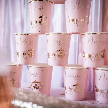 79555 Gobelets princesse rose et or