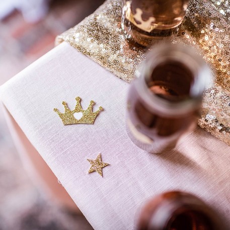 Confettis princesse Rose et Or