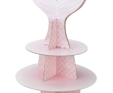 79701 PRESENTOIR SIRENE ROSE ET FLOQUE ROSE IRIDESCENT