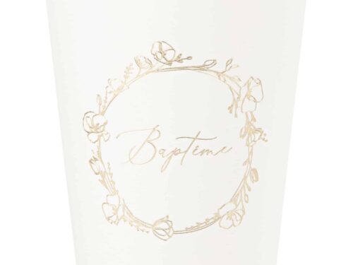 Gobelet "Baptême" Crème et or - Lot de 8