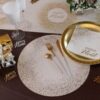 Set de table - Scintillant- Blanc et doré - Lot de 6