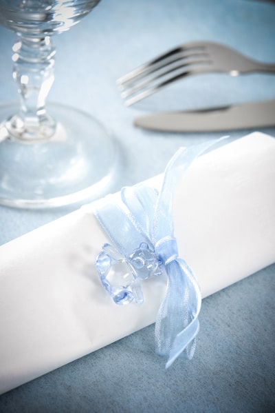 Ourson pendentif en plexi bleu - Lot de 4