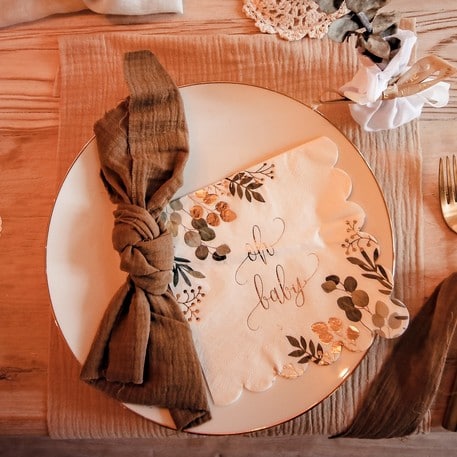 serviette oh baby baptême