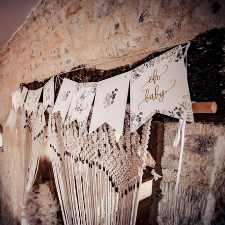 guirlande oh baby feuillage vert et or