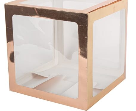 91509 CUBE A BALLONS TRANSPARENT CONTOURS ROSE GOLD