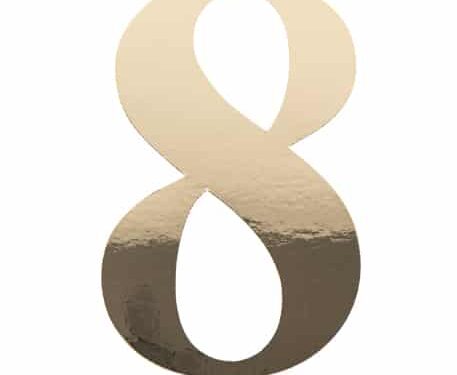 91519 STICKER CHIFFRE 8 OR