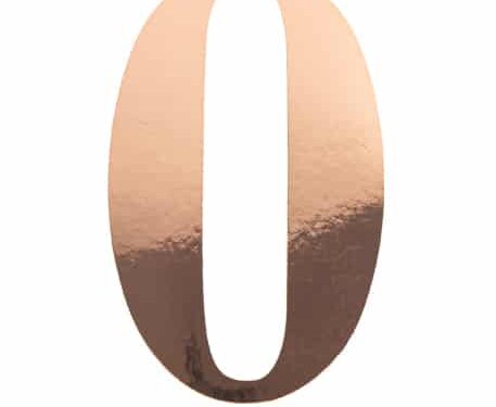 91521 STICKER CHIFFRE 0 ROSE GOLD