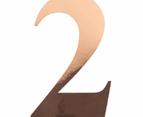 91523 STICKER CHIFFRE 2 ROSE GOLD