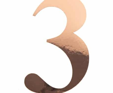 91524 STICKER CHIFFRE 3 ROSE GOLD