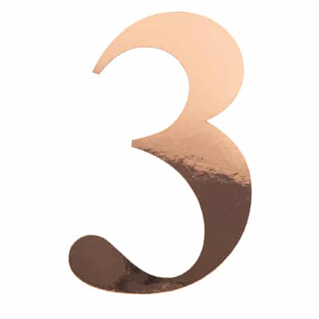 91524 STICKER CHIFFRE 3 ROSE GOLD