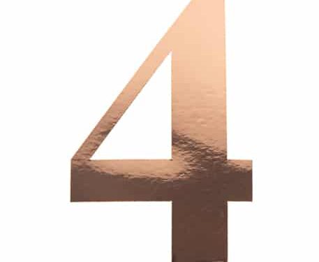 91525 STICKER CHIFFRE 4 ROSE GOLD