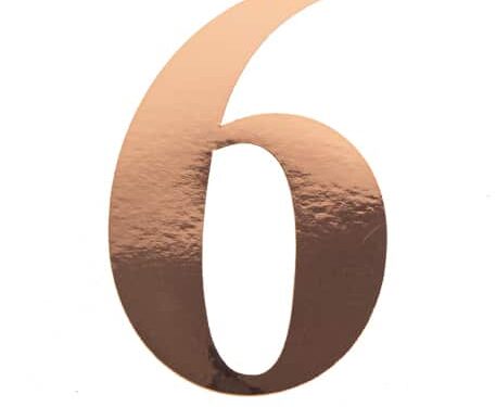 91527 STICKER CHIFFRE 6 ROSE GOLD
