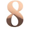 91529 STICKER CHIFFRE 8 ROSE GOLD