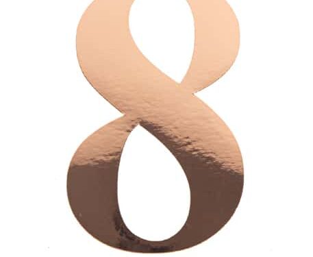 91529 STICKER CHIFFRE 8 ROSE GOLD