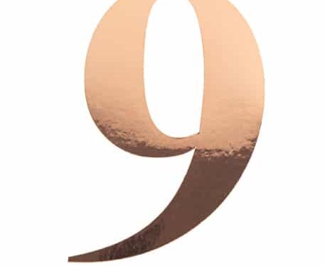 91530 STICKER CHIFFRE 9 ROSE GOLD