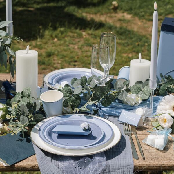 Marque place Bi-Color Bleu