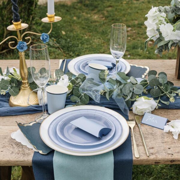 Assiette Bi-Color Bleu