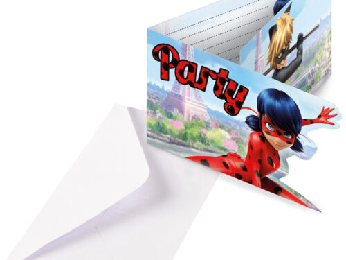 Carte invitation anniversaire Miraculous Ladybug