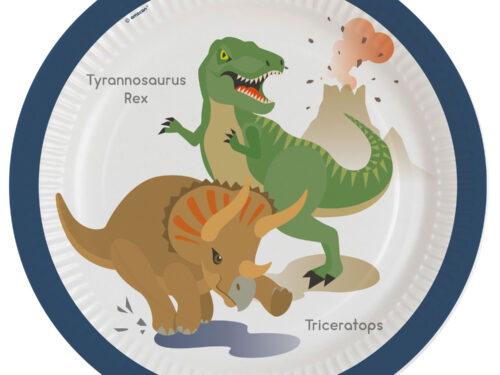 Assiette carton anniversaire dinosaure