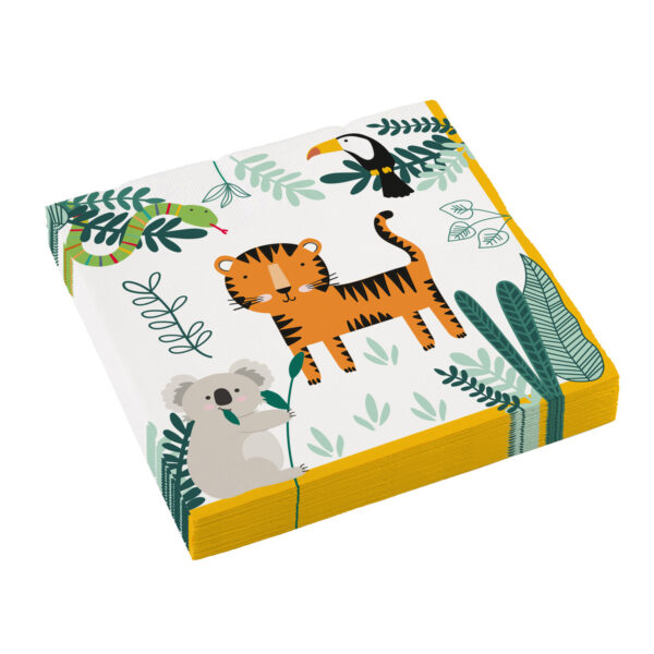 Serviettes papier anniversaire jungle