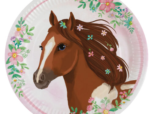 Assiette carton anniversaire cheval