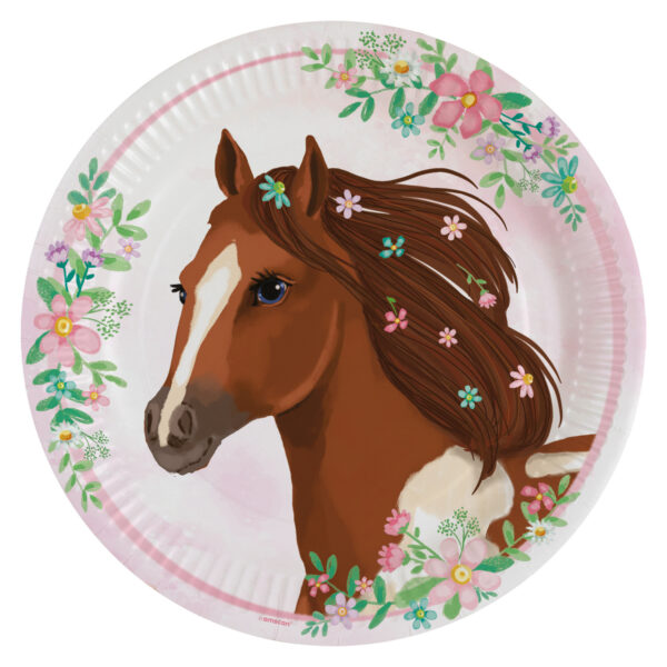 Assiette carton anniversaire cheval