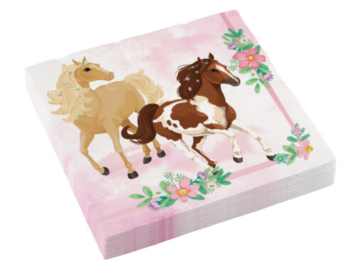 Serviette anniversaire cheval