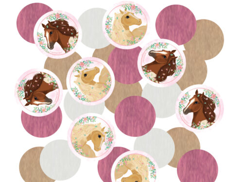 Confettis anniversaire cheval