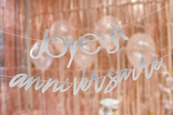 Banderole "Joyeux Anniversaire" - Argent