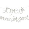 banderole joyeux anniversaire argentée