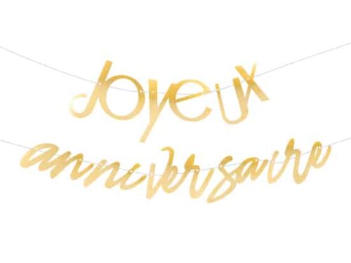 Banderole joyeux anniversaire or