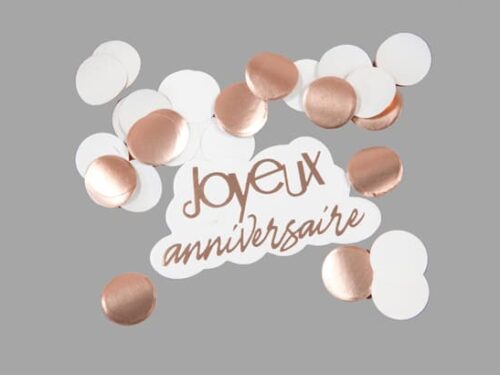 confettis joyeux anniversaire Rose Gold