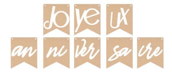 guirlande joyeux anniversaire effet kraft