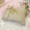 Coussin porte alliance jute mariage champetre