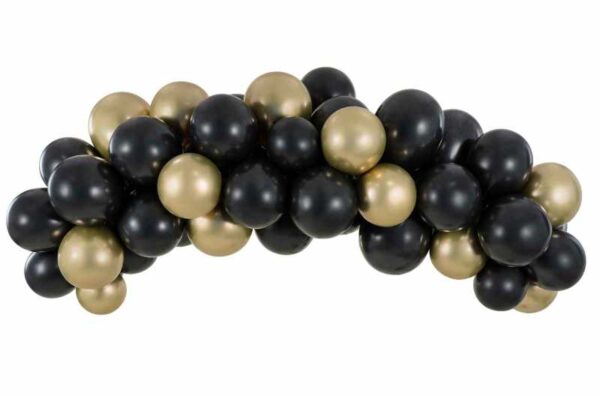 Arche de ballons noir et or