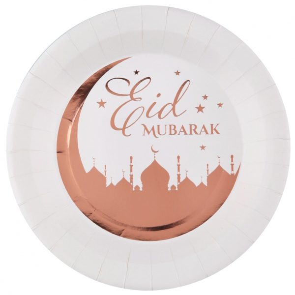 Assiette Eid Moubarak rose Gold Eid Moubarak