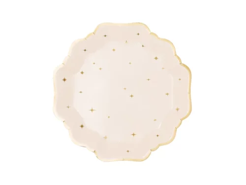 Assiette beige etoile or