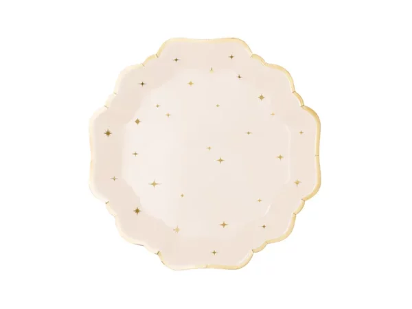 Assiette beige etoile or