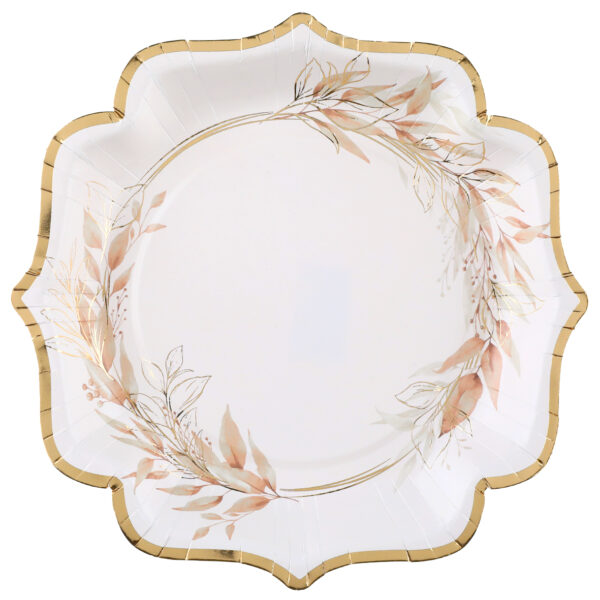 Assiette motif feuillage