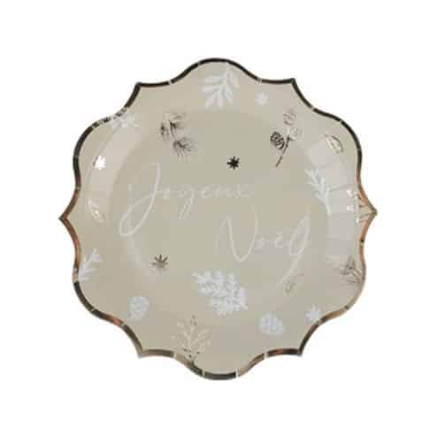 Assiette noël vert sauge