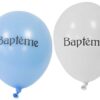 Ballon imprimé "Baptême" bleu ciel