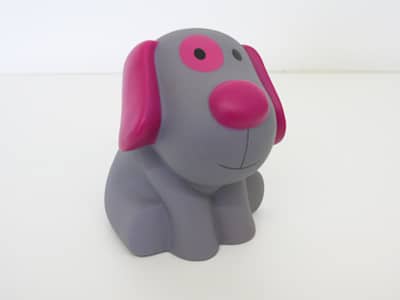 Tirelire Bill le chien fuchsia