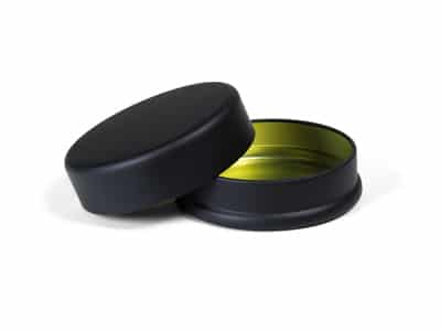 Boite dragees metal rond noir