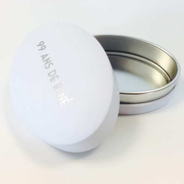 Boite à dragées métal ovale - blanche